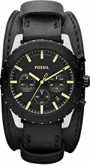 Horlogeband Fossil JR1394 Leder Zwart 20mm